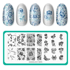 Gzhel Roses (M674) - Nail Stamping Plate