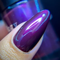 Hail Santa (B450) - Pearl Dark Plum Red Stamping Polish