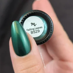 Harvest Hues: Falling Leaves (B529) - Green Metallic Stamping Polish