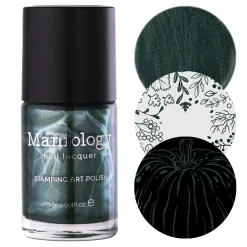Harvest Hues: Falling Leaves (B529) - Green Metallic Stamping Polish