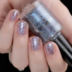 Harvest Moon: Mist (P120) - Sheer Light Blue w/ Purple Gold Iridescent Flakies Nail Polish