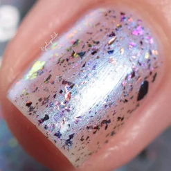 Harvest Moon: Mist (P120) - Sheer Light Blue w/ Purple Gold Iridescent Flakies Nail Polish