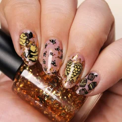 Honeypot (P138) - Clear with Copper Gold Flakies Nail Polish