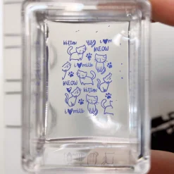 Ice Cube Clear Rectangular Stamper w/ Scraper Card