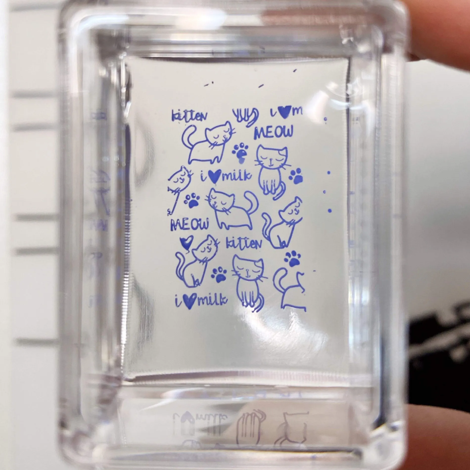 Ice Cube Clear Rectangular Stamper w/ Scraper Card