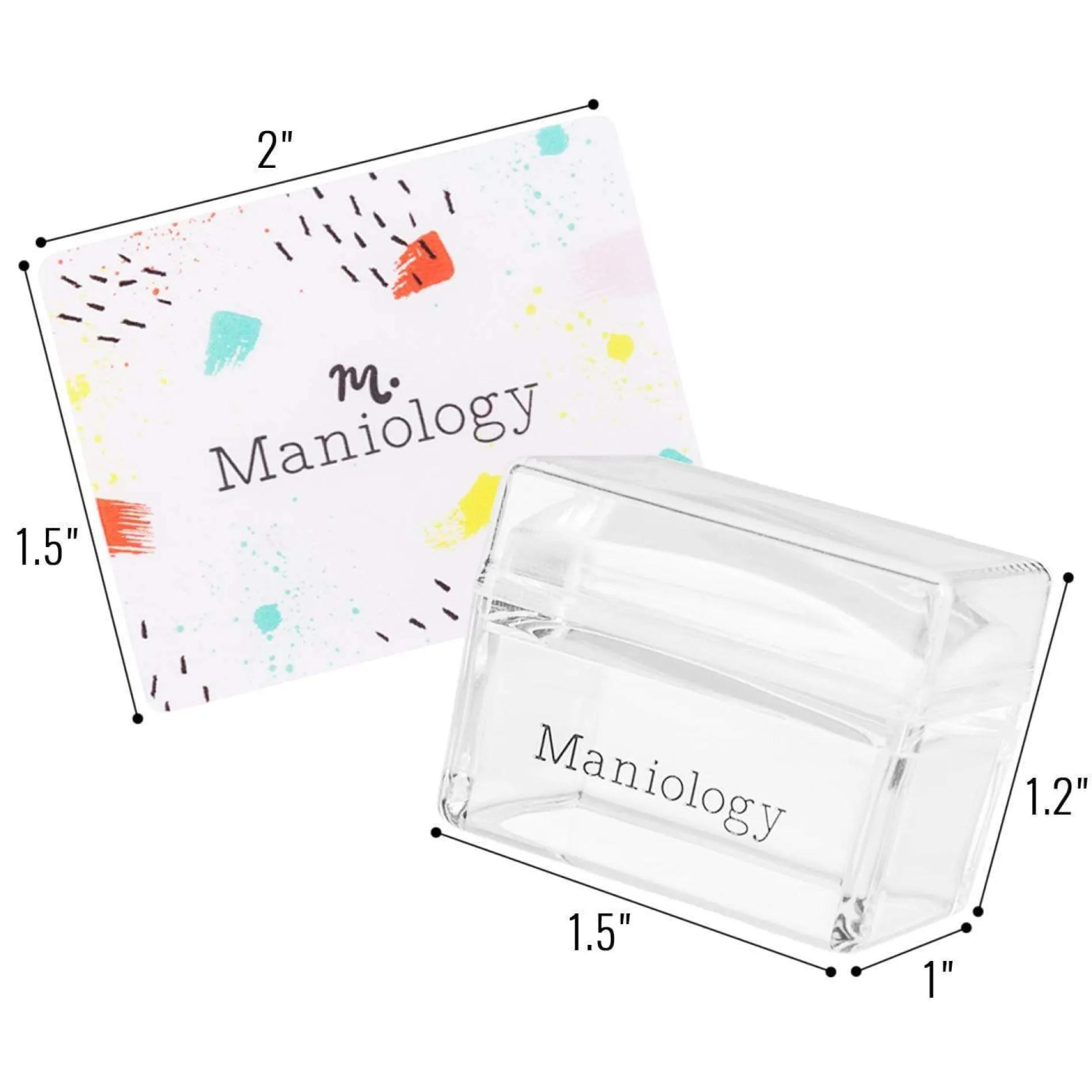 Ice Cube Clear Rectangular Stamper w/ Scraper Card