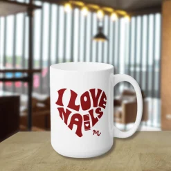 I Love Nails Ceramic Coffee Mug 15oz