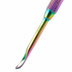 2-in-1 Double-Sided Stainless Steel Cuticle Pusher - Iridescent Rainbow Finish