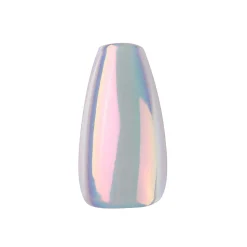 Iridescent Clear Press On Nails - Medium Coffin