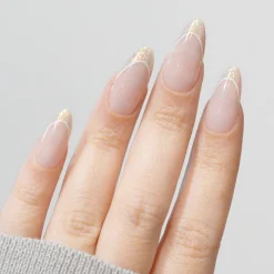 Iridescent French Press On Nails - Medium Almond