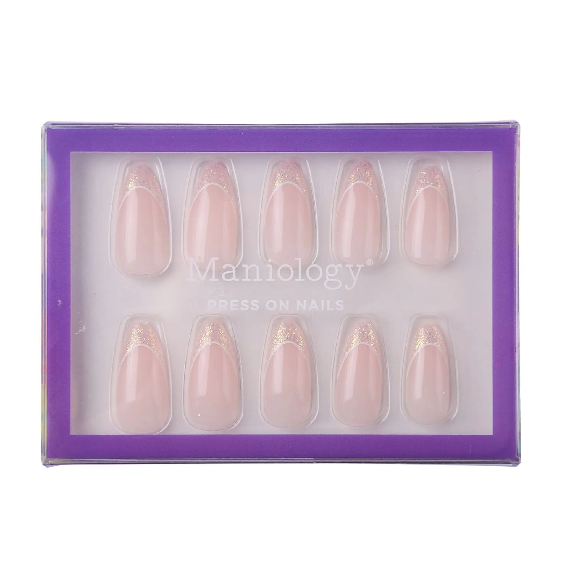 Iridescent French Press On Nails - Medium Almond