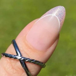 Iridescent French Press On Nails - Medium Almond
