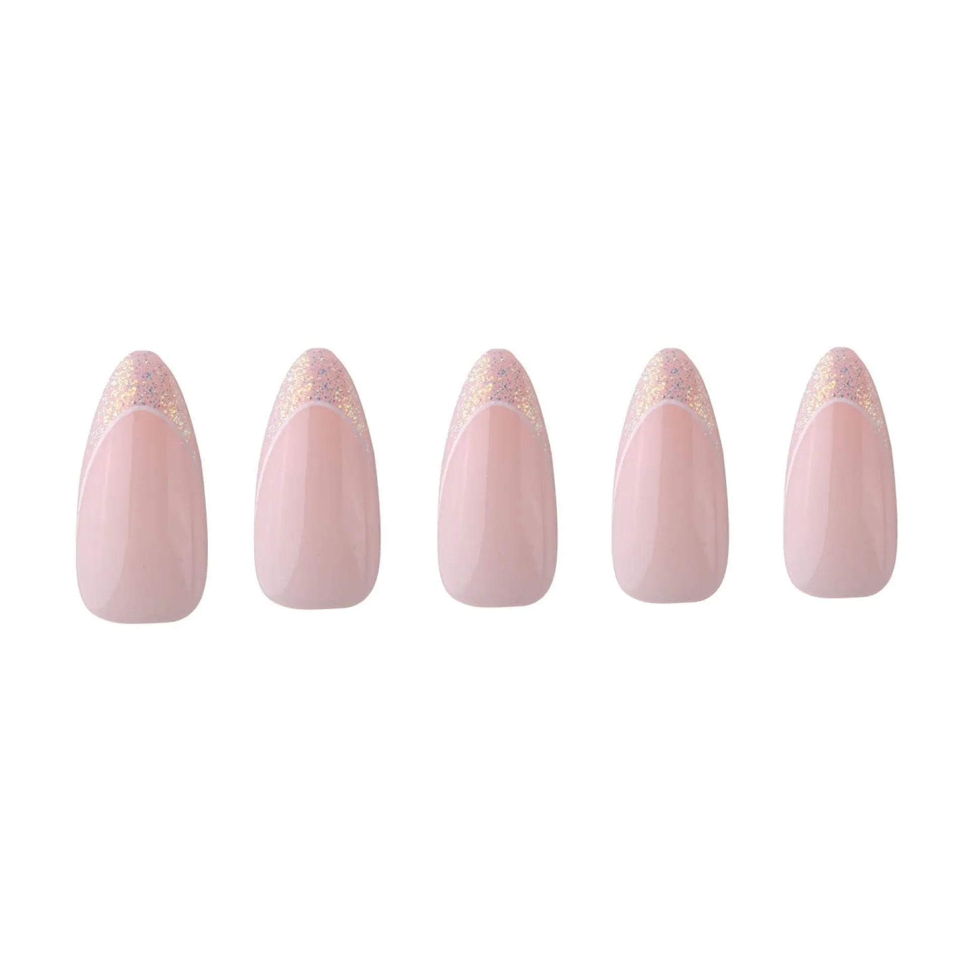 Iridescent French Press On Nails - Medium Almond