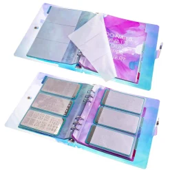 Iridescent Nail Stamping Plate Organizer Binder
