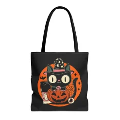 Kitty Halloween Black Tote Bag