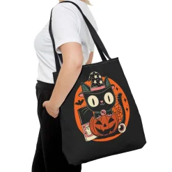 Kitty Halloween Black Tote Bag