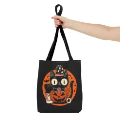 Kitty Halloween Black Tote Bag
