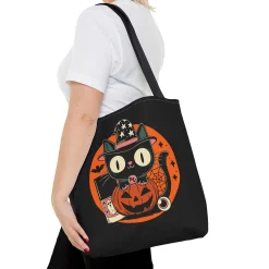 Kitty Halloween Black Tote Bag