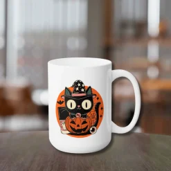 Kitty Halloween Ceramic Coffee Mug 15oz