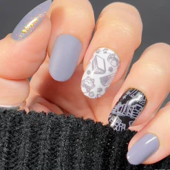 Literary Classic (B502) - Cream Gray Stamping Polish