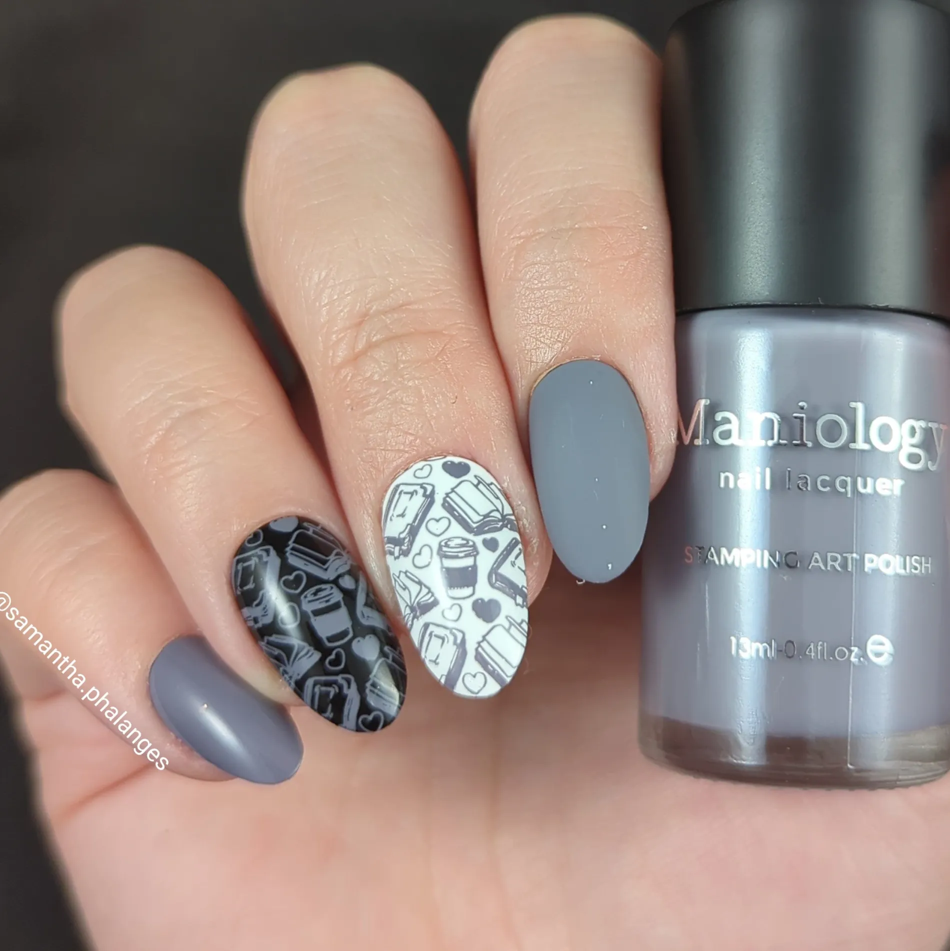 Literary Classic (B502) - Cream Gray Stamping Polish