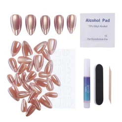 Magnetic Babydoll Press On Nails - Short Almond