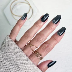 Magnetic Metal Press On Nails - Short Round