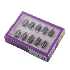 Magnetic Metal Press On Nails - Short Round