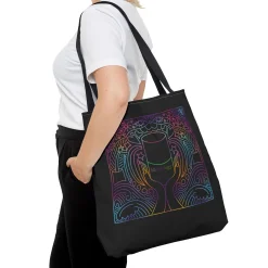 Maniology Rainbow Black Tote Bag
