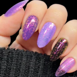 Metamorphosis (P160) - Sheer Purple with Gold Iridescent Flakies Nail Polish