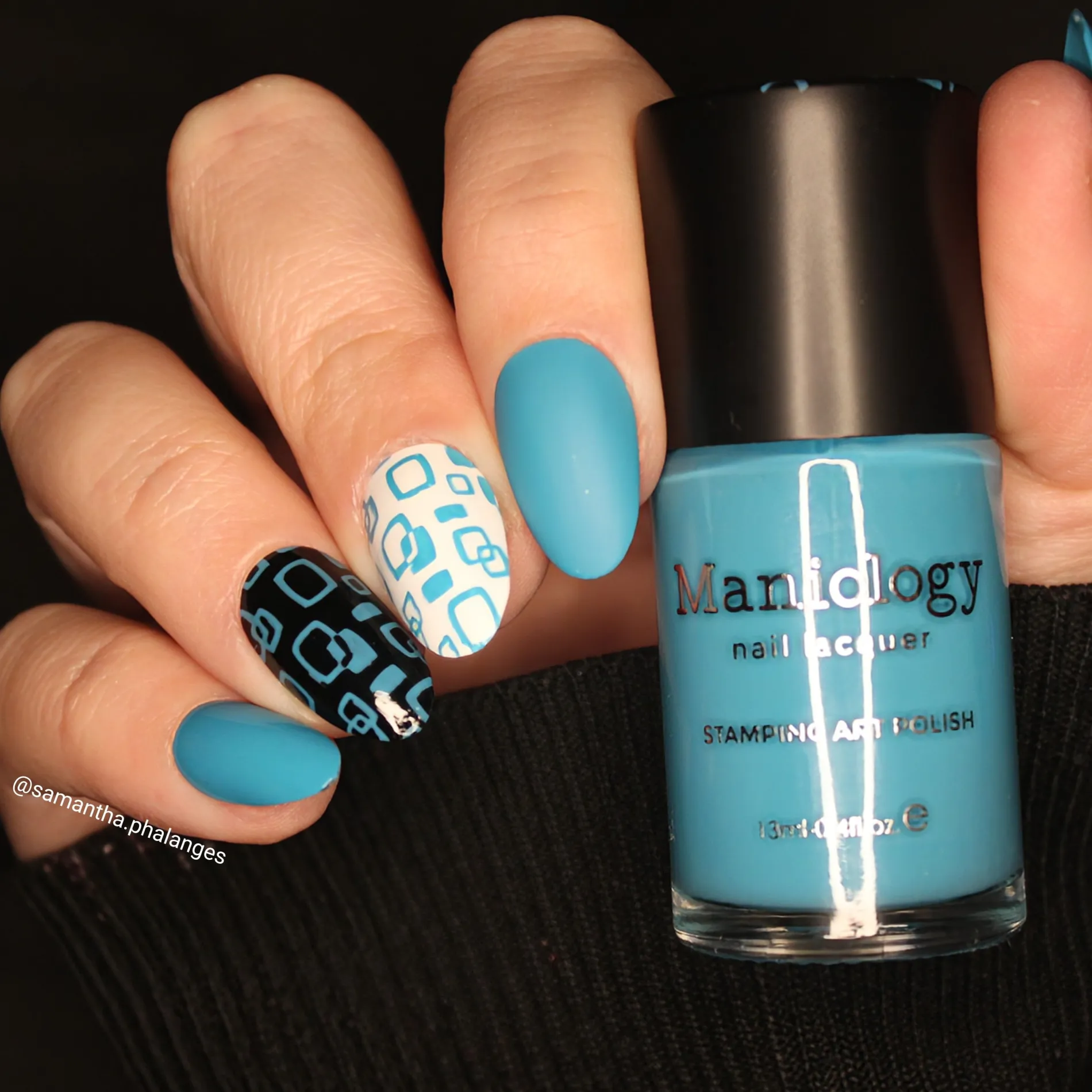 Mid Mod Blue (B548) - Cream Blue Stamping Polish