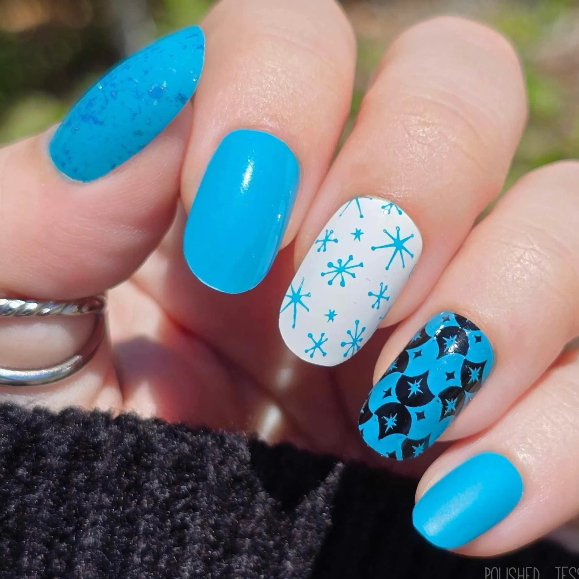 Mid Mod Blue (B548) - Cream Blue Stamping Polish