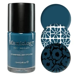 Midnight Maija (B542) - Cream Blue Stamping Polish