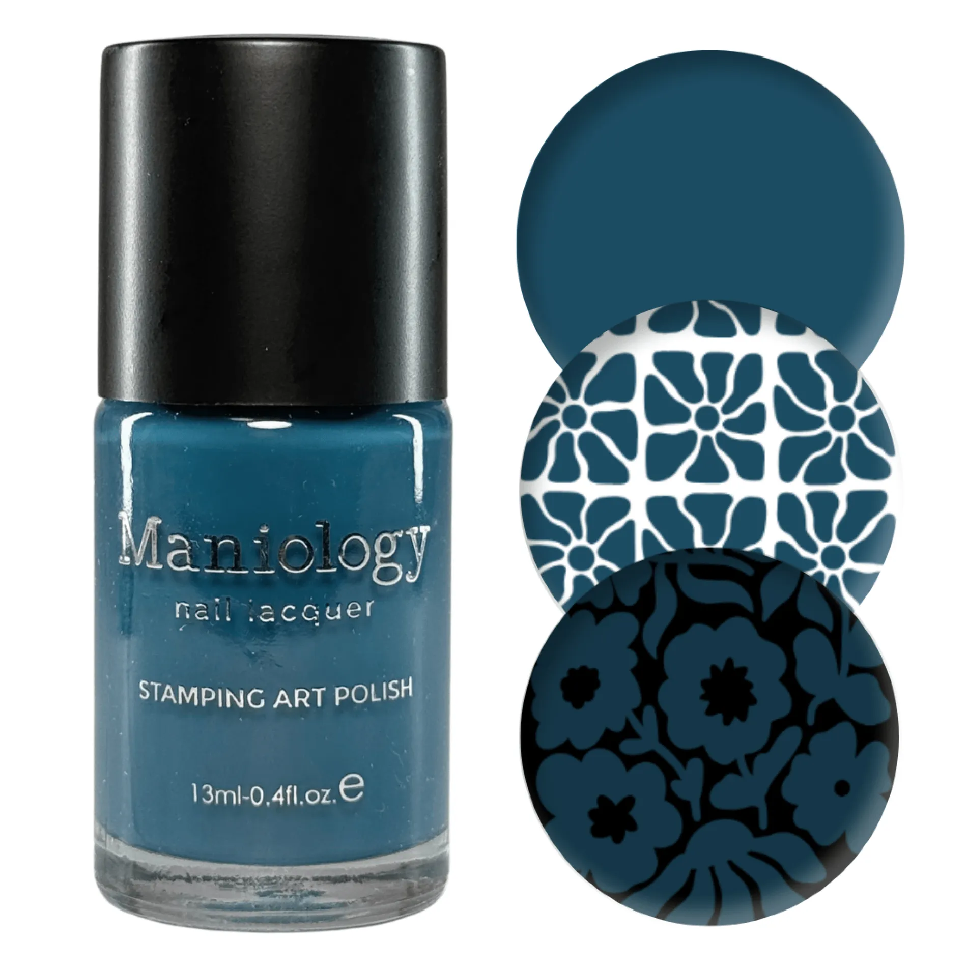 Midnight Maija (B542) - Cream Blue Stamping Polish