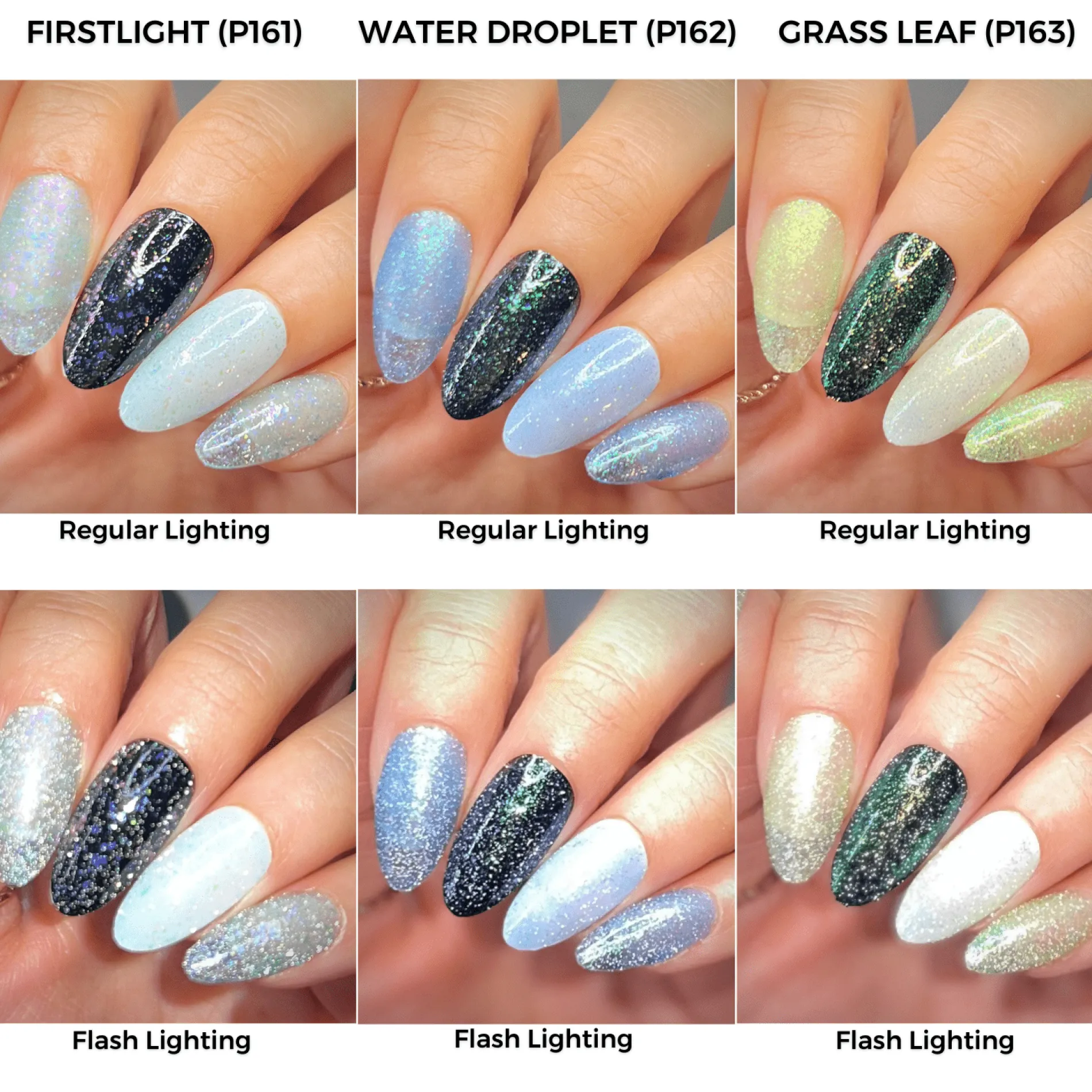 Morning Dew: 3-Piece Flakies Jelly with Reflective Glitter Nail Polish Set