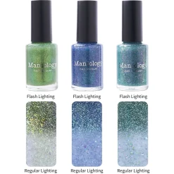 Morning Dew: 3-Piece Flakies Jelly with Reflective Glitter Nail Polish Set
