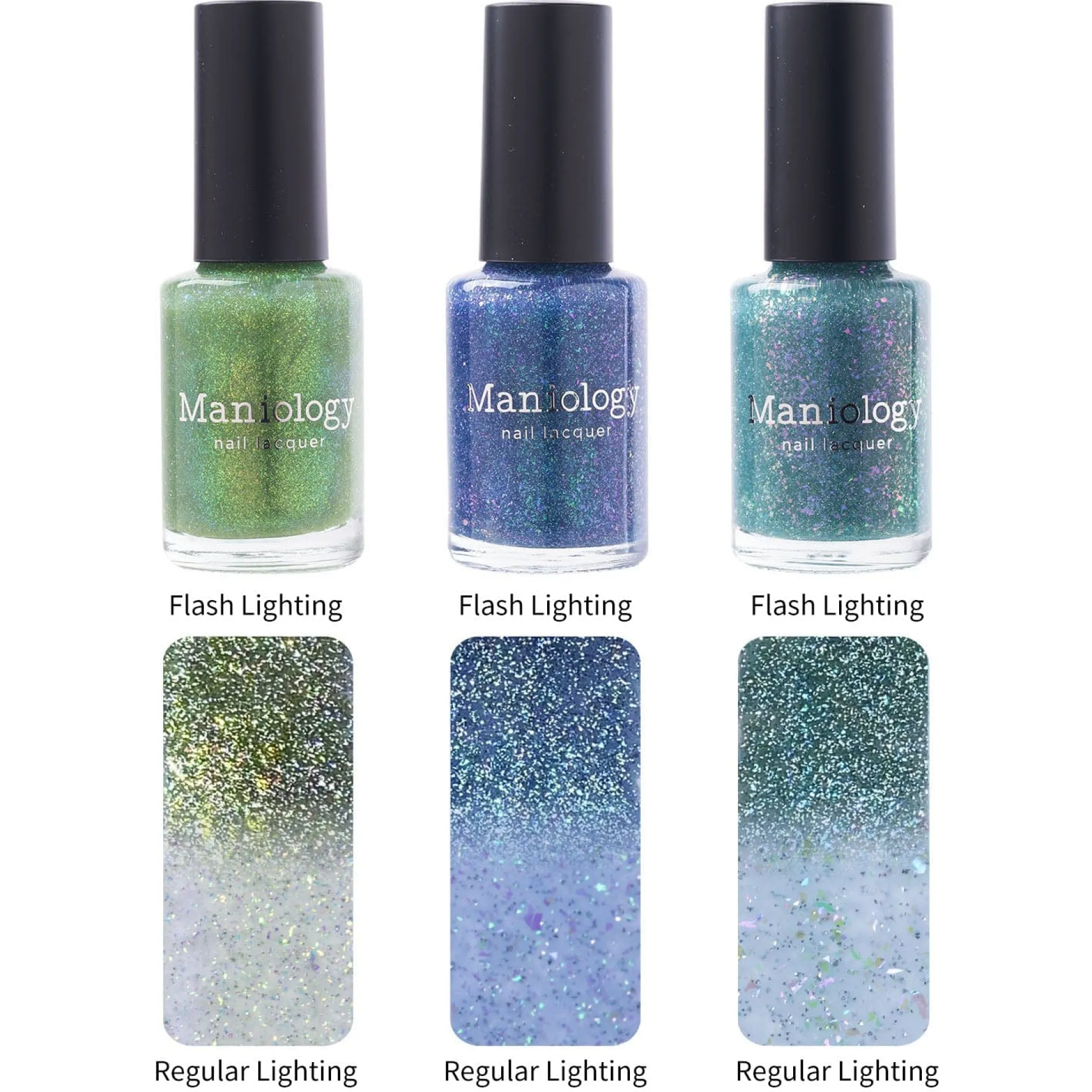 Morning Dew: 3-Piece Flakies Jelly with Reflective Glitter Nail Polish Set