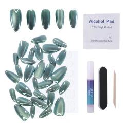 Moss Press On Nails - Medium Almond