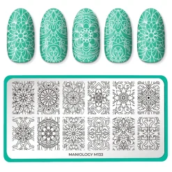 Mystic Woods: Earthly Medallions/Nature's Kaleidescope (m133) - Nail Stamping Plate