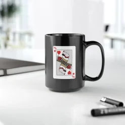 Nail Queen of Hearts Ceramic Coffee Black Mug 15oz