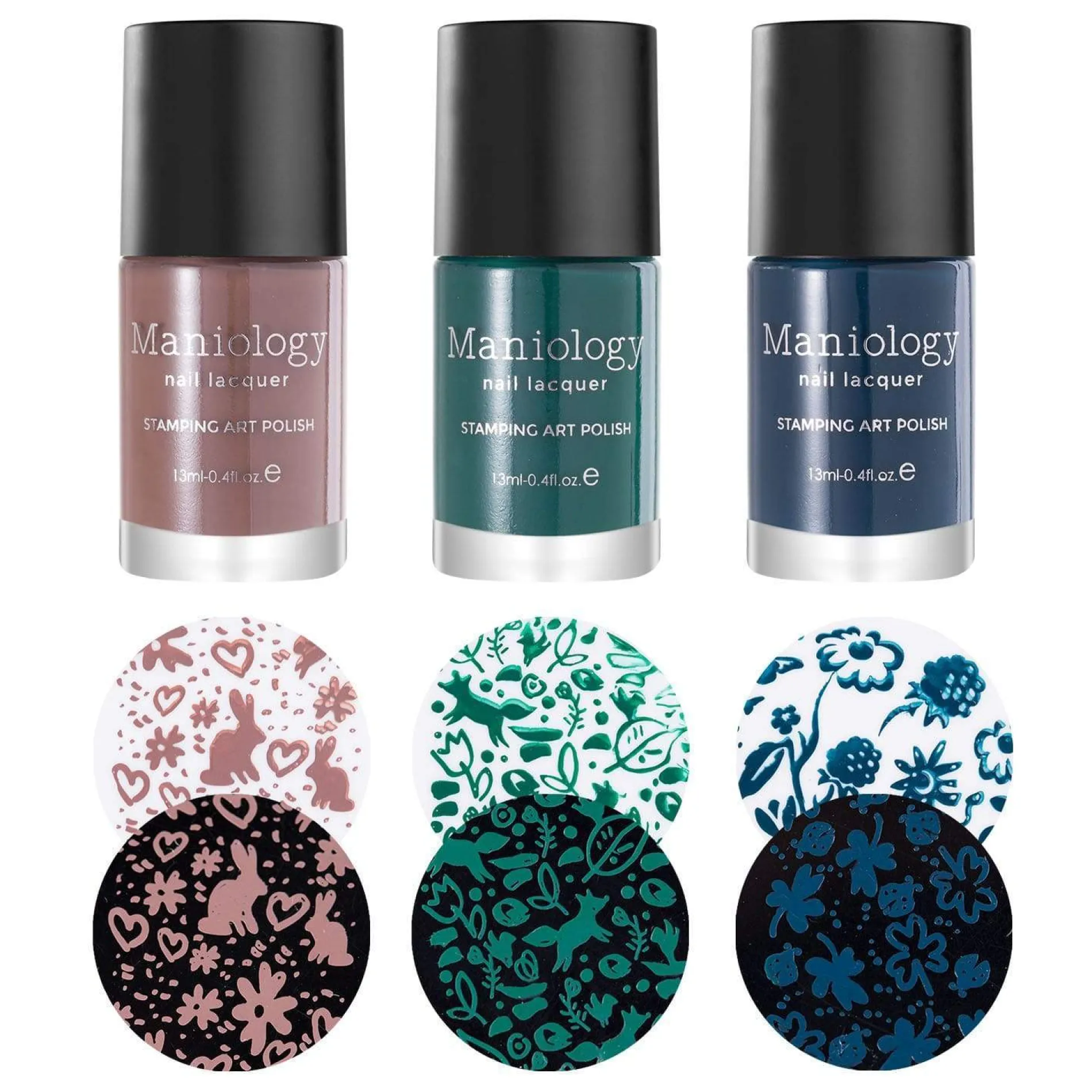 Night Forest: 3-Piece Cream Stamping Art Polish Set