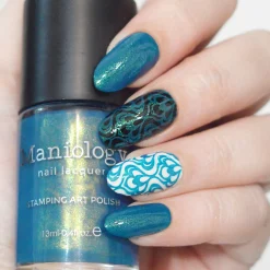 Nightshade: Moonwake (B528) - Teal With Gold Shimmer Stamping Polish