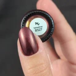 Nightshade: Velvetine (B527) - Maroon Red With Gold Shimmer Stamping Polish