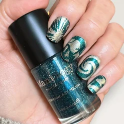 Night Sky (B579) - Dark Teal Holo Glitter Stamping Polish