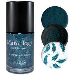 Night Sky (B579) - Dark Teal Holo Glitter Stamping Polish