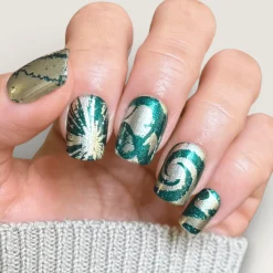 Night Sky (B579) - Dark Teal Holo Glitter Stamping Polish