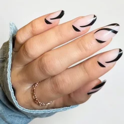 Noir Waves Press On Nails - Short Round