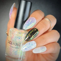 Ocean Crush: Deep Dive (P147) - Iridescent Green/Pink Jelly Flakies Nail Polish