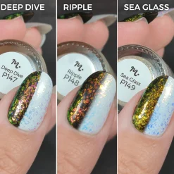 Ocean Crush: 3-Piece Flakie Iridescent Toppers Nail Polish Set