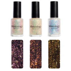 Ocean Crush: 3-Piece Flakie Iridescent Toppers Nail Polish Set